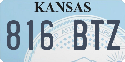 KS license plate 816BTZ