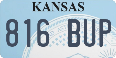 KS license plate 816BUP