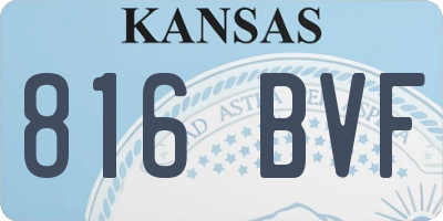 KS license plate 816BVF