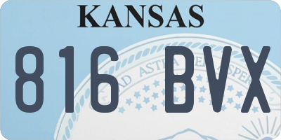 KS license plate 816BVX