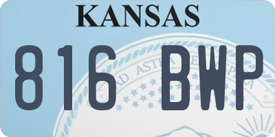 KS license plate 816BWP