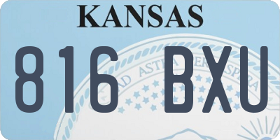 KS license plate 816BXU
