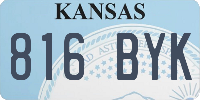 KS license plate 816BYK