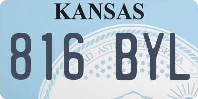 KS license plate 816BYL