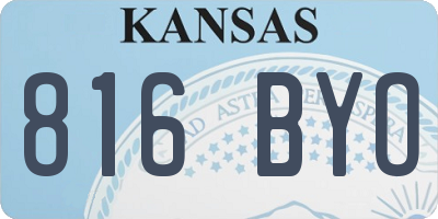KS license plate 816BYO