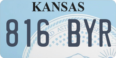 KS license plate 816BYR