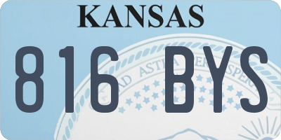 KS license plate 816BYS