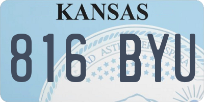 KS license plate 816BYU