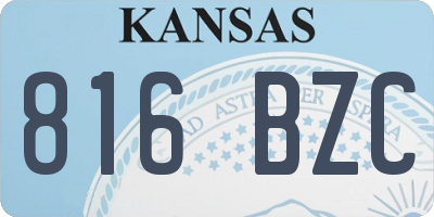 KS license plate 816BZC