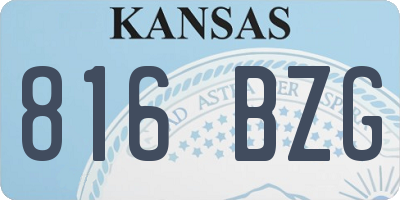 KS license plate 816BZG