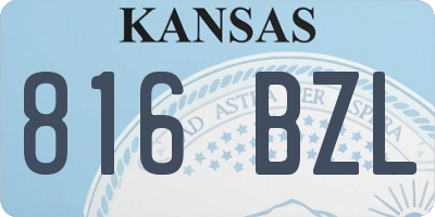 KS license plate 816BZL