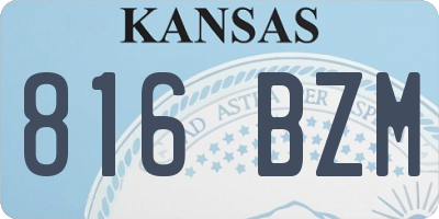 KS license plate 816BZM