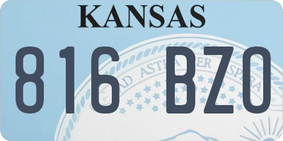 KS license plate 816BZO