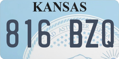 KS license plate 816BZQ