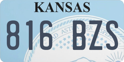 KS license plate 816BZS
