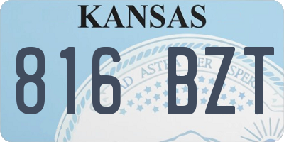 KS license plate 816BZT
