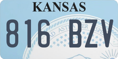 KS license plate 816BZV