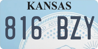 KS license plate 816BZY