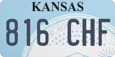 KS license plate 816CHF