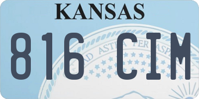 KS license plate 816CIM