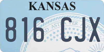 KS license plate 816CJX