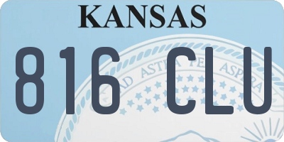KS license plate 816CLU