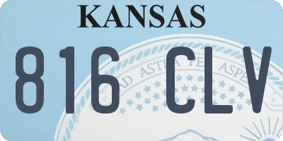 KS license plate 816CLV