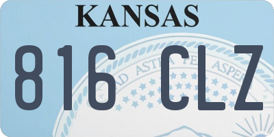KS license plate 816CLZ