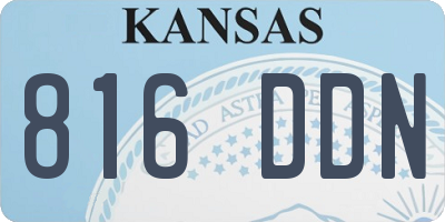 KS license plate 816DDN