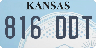 KS license plate 816DDT