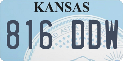 KS license plate 816DDW