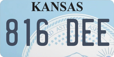 KS license plate 816DEE