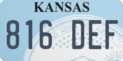 KS license plate 816DEF