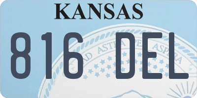 KS license plate 816DEL