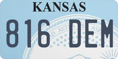 KS license plate 816DEM