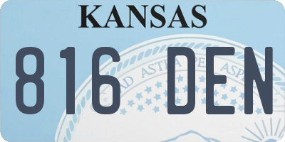 KS license plate 816DEN