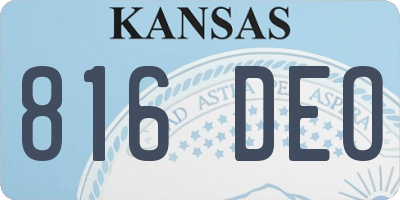 KS license plate 816DEO
