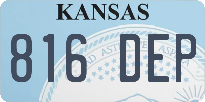 KS license plate 816DEP