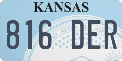 KS license plate 816DER