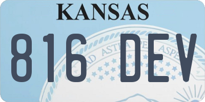 KS license plate 816DEV