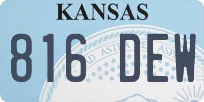 KS license plate 816DEW