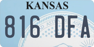 KS license plate 816DFA