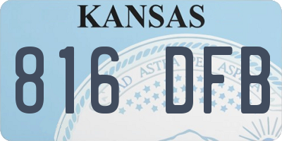 KS license plate 816DFB