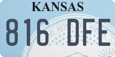 KS license plate 816DFE