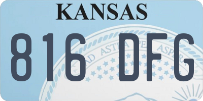 KS license plate 816DFG