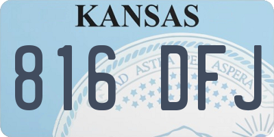 KS license plate 816DFJ