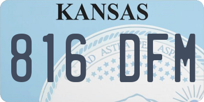 KS license plate 816DFM