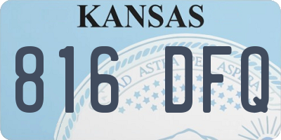 KS license plate 816DFQ