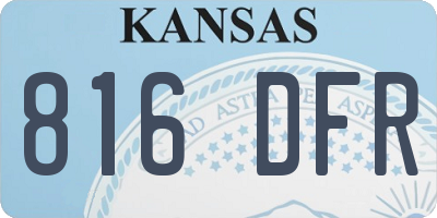 KS license plate 816DFR