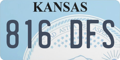 KS license plate 816DFS
